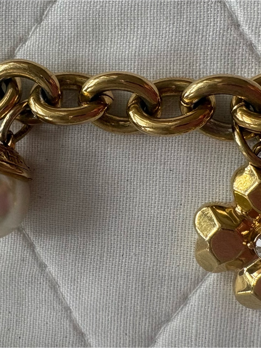 Coach Gold and Silver Tone Charm Bracelet with Crystal Accents - Picture 6 of 9